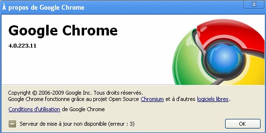      Google Chrome 5.0.375.3 Dev