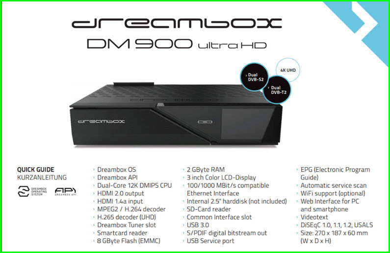   -  : DM 900 Ultra HD 4K