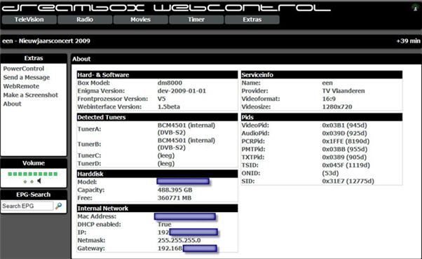  DreamBox 7025/800/8000 New Webinterface