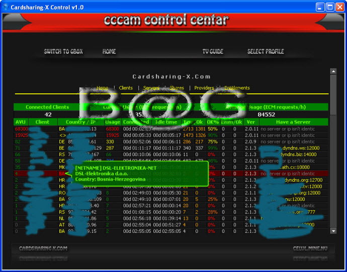 CCcam & Gbox Control Centar