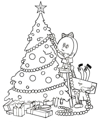 رسم و تلوين شجرة الكريسماس صور تلوين شجرة الكريسماس الإبداع