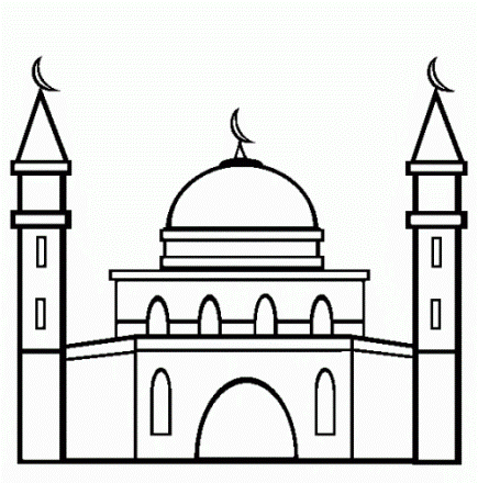 صور رسم و تلوين مساجد , تلوين مئذنة و مسجد للاطفال