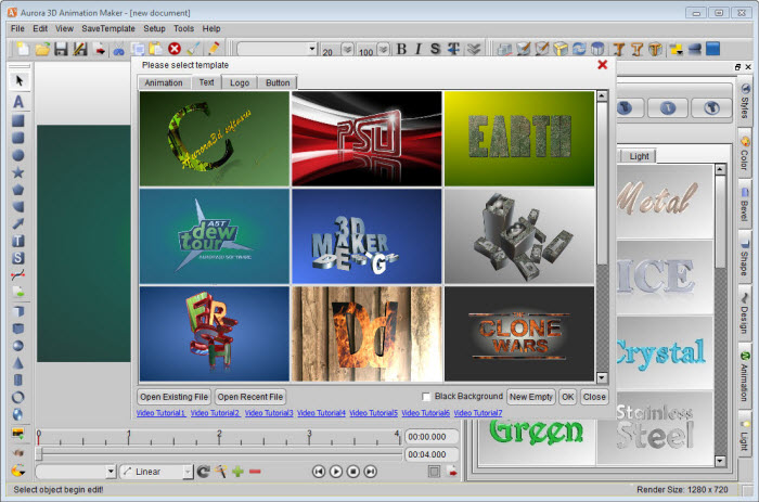  aurora 3D Text logo maker         
