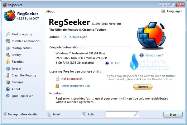   RegSeeker 2.55 Portable       