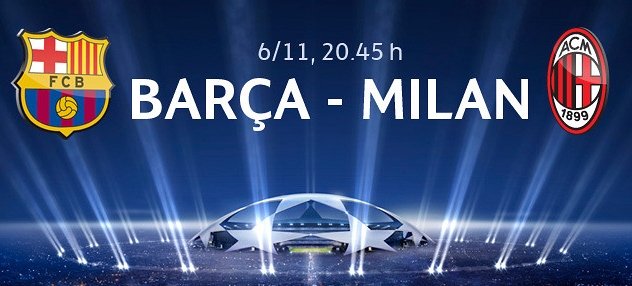موعد مباراة برشلونة وميلان والقنوات الناقلة مباشرة اليوم الاربعاء 6-11-2013