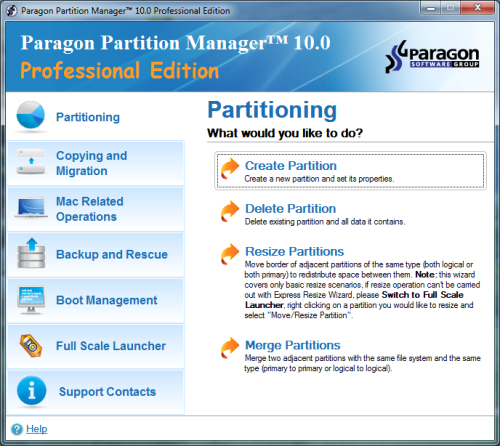 تحميل برنامج تقسيم الهارد بدون فورمات Paragon Partition Manager