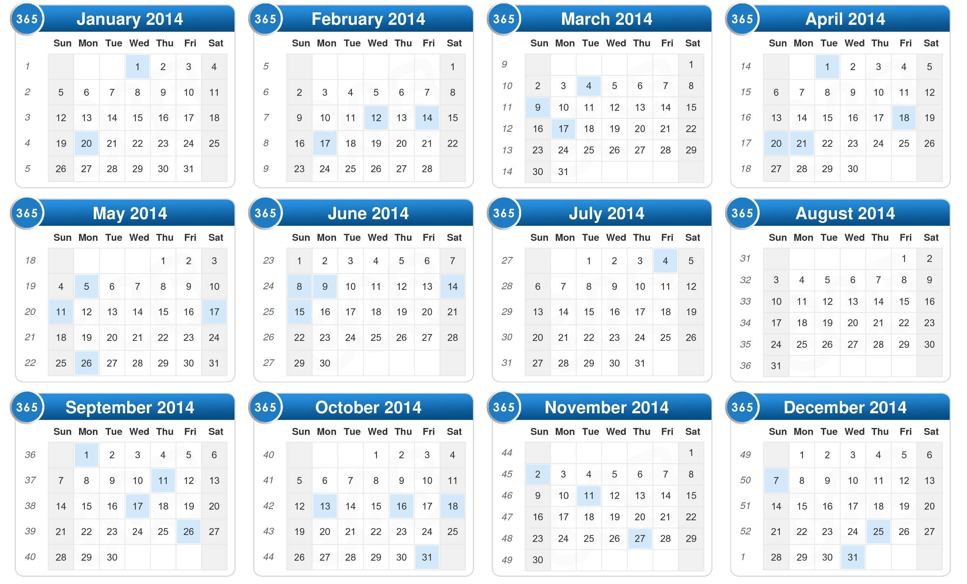    2014 ,    2014 , Calendar Year 2014